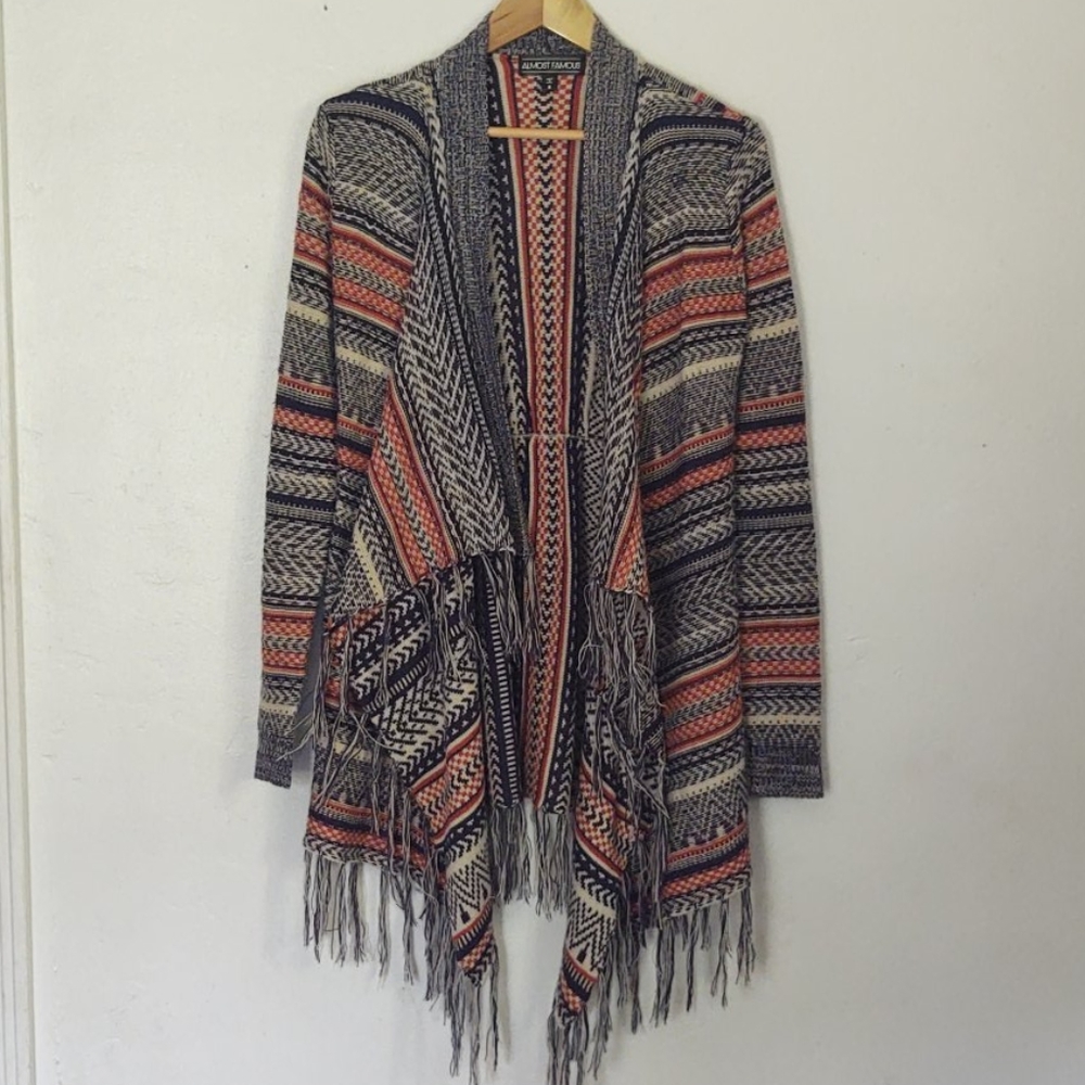 Almost Famous reverse knit Aztec/tribal Cardigan